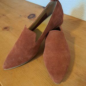 Frank & Oak Women's Suede Brown Loafer Flat Slip On Shoe